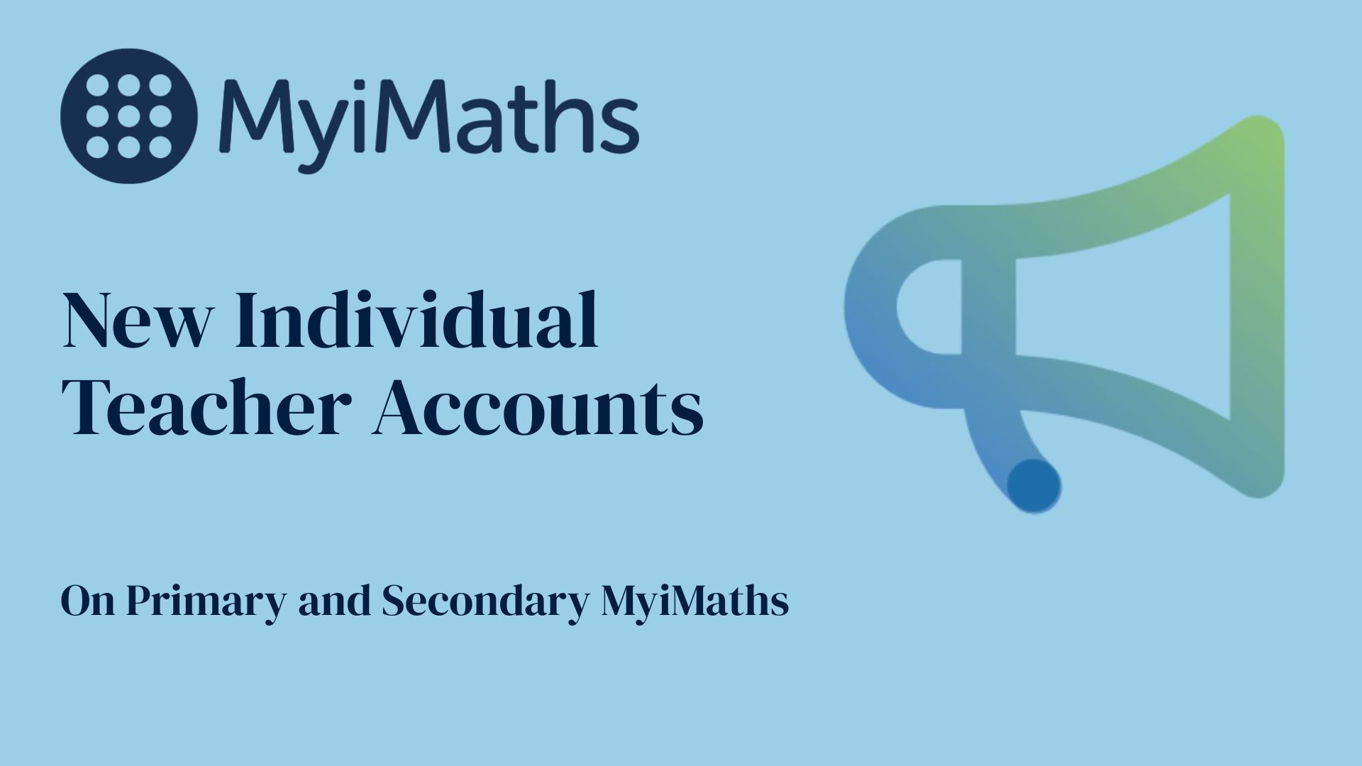 MyiMaths – Individual Teacher Accounts